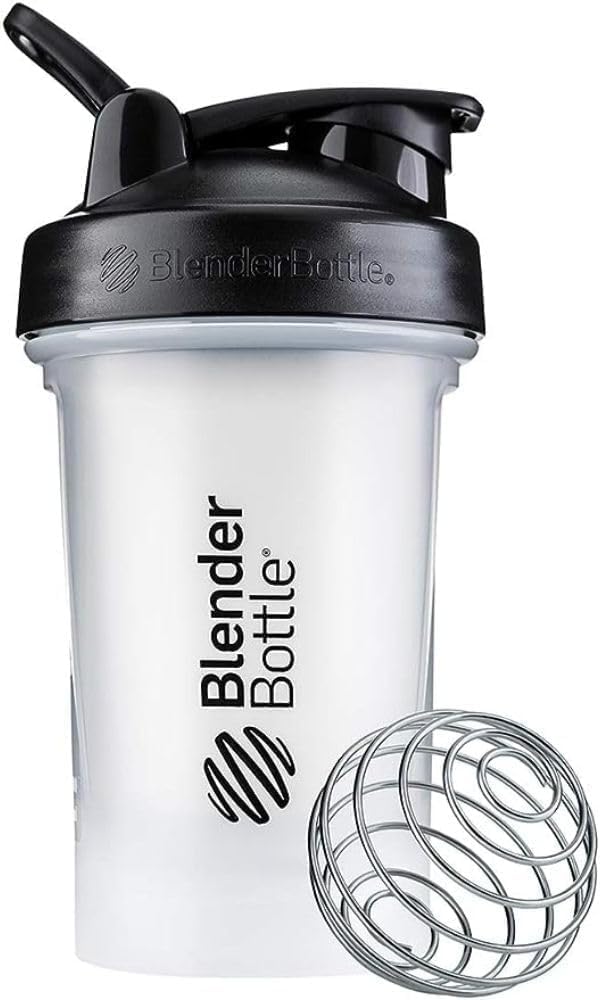 Shaker Bottle Protein Shakes 20-Ounce, Clear/Black