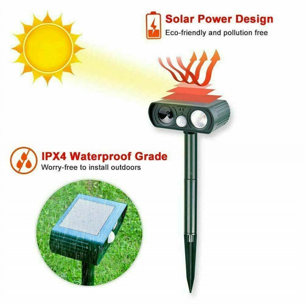 1/2PK Animal Repeller Ultrasonic lorde solar power.
